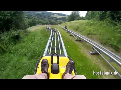 Sommerodelbahn Wald-Michelbach Odenwaldbob Nibelungenblitz. Onride HD die Abfahrt